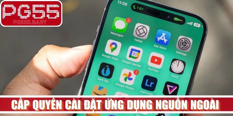 Cấp quyền cài đặt ứng dụng nguồn ngoài để tải app thành công